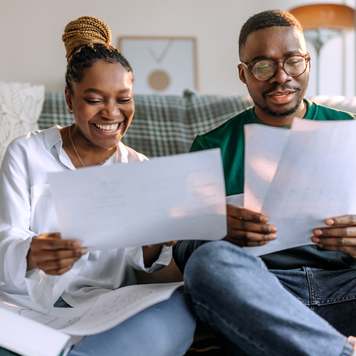 couple looking at their finances