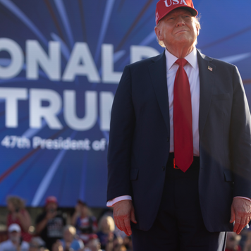U.S. President Donald Trump arrives for a rally to kick off the July Fourth holiday weekend at the Iowa State Fairgrounds on July 03, 2025 in Des Moines, Iowa.