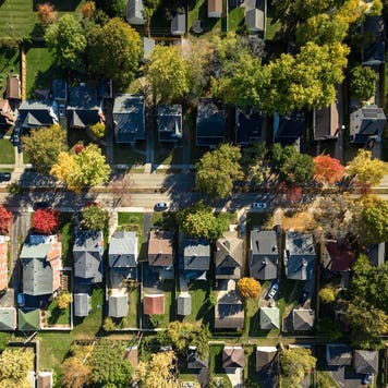 Aerial photo of a neighborhood in Oakwood, Ohio