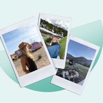 Collage of camping photos.