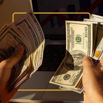 Photo of cash with design element