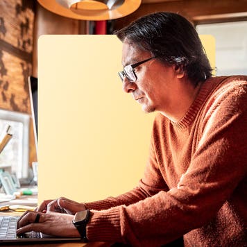 Person looking at computer