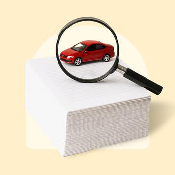 Car under a magnifying glass