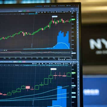 Monitor showing charts.