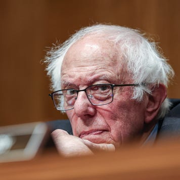 Senator Bernie Sanders looks skeptical