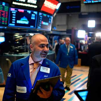 Bond traders on a trading floor.