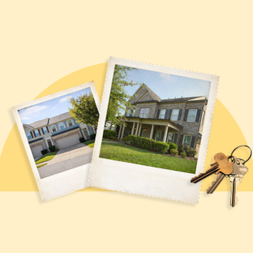 A header image that features the interview subject's previous and new homes after a move