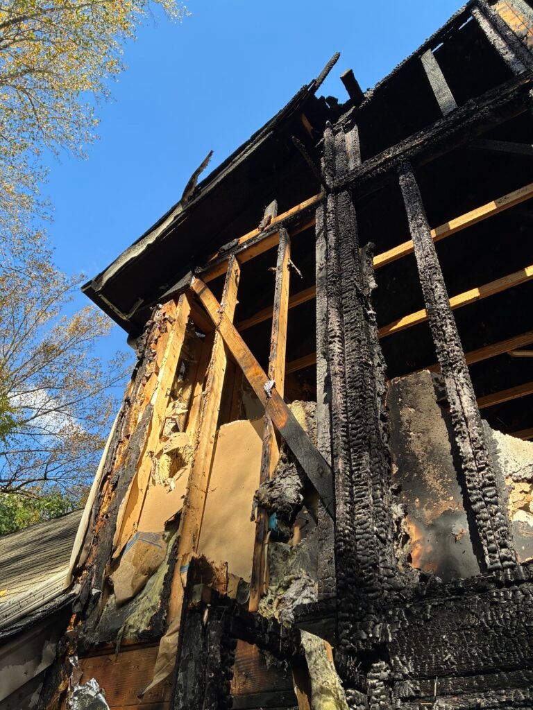 An image of Emily Gershon's home after a fire