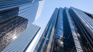 Skyscrapers in financial district.