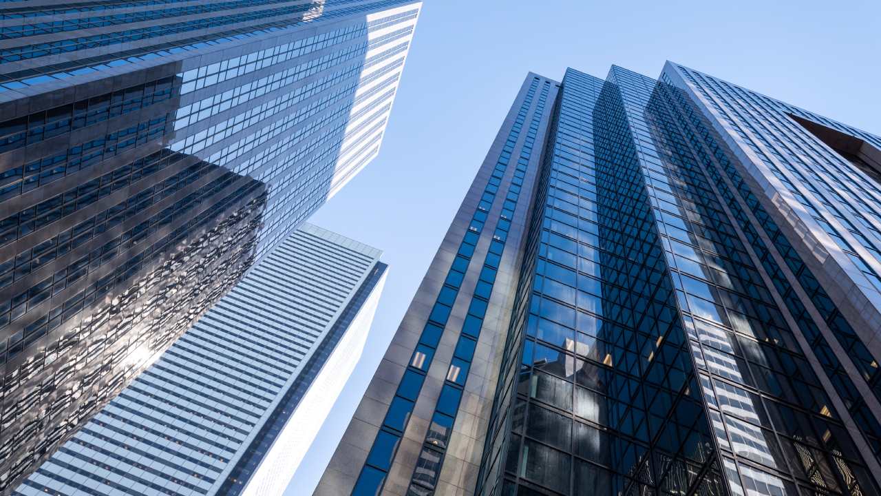 Skyscrapers in financial district.