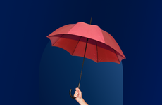 Bankrate awards 2024 life insurance banner featuring a hand holder a red, opened umbrella