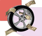 Collage of car wheel with money