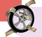 Collage of car wheel with money