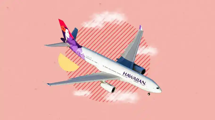 Design element including a Hawaiian airlines plane
